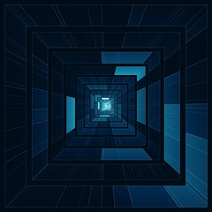 Wall Mural - abstract tech square geometrical background