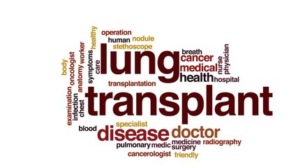 Poster - Lung transplant animated word cloud, text design animation.