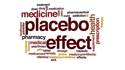 Wall Mural - Placebo effect animated word cloud, text design animation.