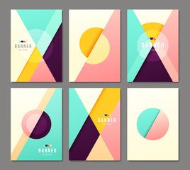 Sticker - Set of banner templates. Bright modern abstract design.