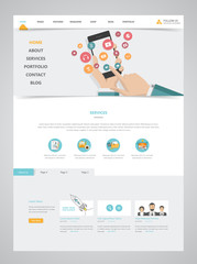 Wall Mural - clean modern website interface template, vector illustration.