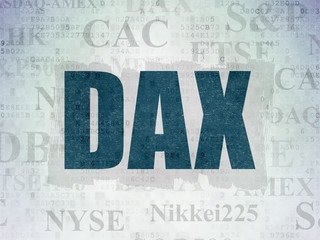 Stock market indexes concept: DAX on Digital Data Paper background