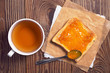 Toast with jam and tea