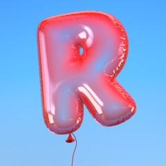 Transparent balloon font letter R