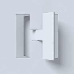 Sticker - Cut out and rotated font 3d rendering letter H