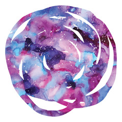 Wall Mural - watercolor galaxy background.