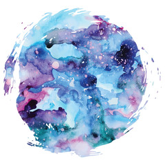 Wall Mural - watercolor galaxy background.