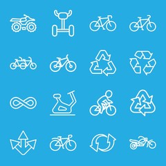 Wall Mural - Set of 16 cycle outline icons