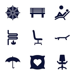 Wall Mural - set of 9 comfort filled icons