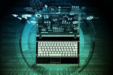 Canvas Print - internet laptop