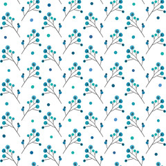 Naklejka na meble Seamless floral pattern with branches and spots