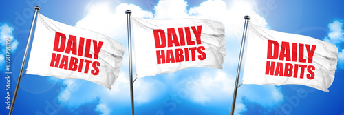 Fotografia daily habits, 3D rendering, triple flags