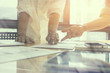 © Have a nice day  - business plan,Cooperation Corporate Achievement Planning ,Business people discussing the charts and graphs showing the results of their successful teamwork,vintage color,selective focus