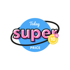 Wall Mural - discount tag with special offer sale sticker isolated on white background. vector sale label with pr