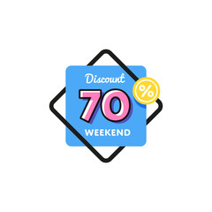Wall Mural - discount tag with special offer sale sticker isolated on white background. vector sale label with pr