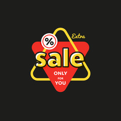 Wall Mural - discount tag with special offer sale sticker isolated on white background. vector sale label with pr