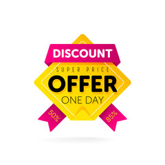 Wall Mural - discount tag with special offer sale sticker isolated on white background. vector sale label with pr