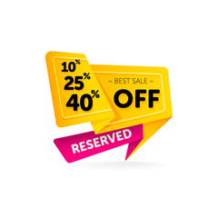 Wall Mural - discount tag with special offer sale sticker isolated on white background. vector sale label with pr