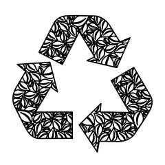 Poster - figure symbol reuse, reduce and recycle icon, vector illustraction design