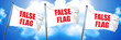 false flag, 3D rendering, triple flags