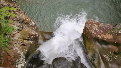 Wall Mural - Seamless video loop features a view from atop and looking straight down Upper Falls, a waterfall at Old Man's Cave in Hocking Hills State Park, Ohio.