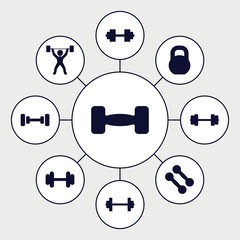 Sticker - Set of 9 barbell filled icons