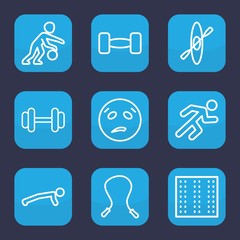 Wall Mural - Set of 9 outline training icons