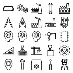 Wall Mural - Set of 25 engineering outline icons