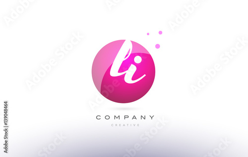 Fotomural li l i sphere pink 3d hand written alphabet letter logo