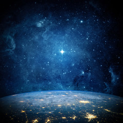 Wall Mural - earth and galaxy. elements of this image furnished by nasa.