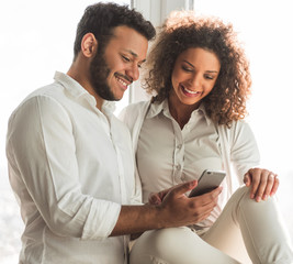 Wall Mural - Stylish Afro American couple