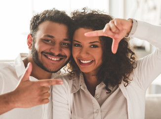 Wall Mural - Happy Afro American couple