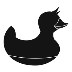 Wall Mural - Black duck toy icon, simple style