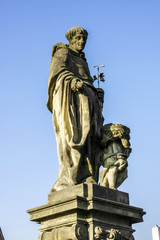 Wall Mural - Prague, statue on Carls Bridge, Czech Republic