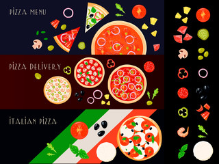 Sticker - Pizza Constructor Banners Set