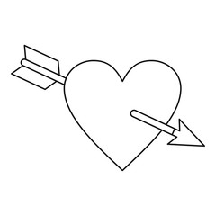 Sticker - Amour symbol with heart and arrow icon