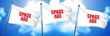Space Age, 3D Rendering, Triple Flags