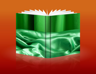 Wall Mural - book of a background green fabric