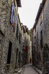  Villefranche de Conflent, narrow alley, France, Pyrenees