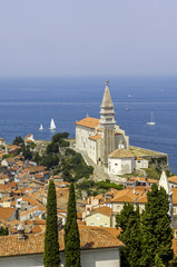 Wall Mural - Piran, city view, church, Slovenia, Southern Slovenia