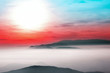 © robsonphoto - Beautiful landscape view with colorful cloudscape and sun.