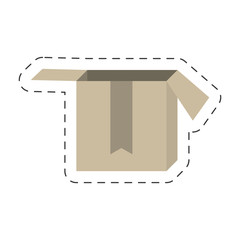 Sticker - cartoon cardboard box delivery vector illustration eps 10