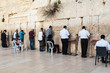 The Western wall or Wailing wall in the old city of Jerusalem, Israel. Jews pray at the wall of the temple.