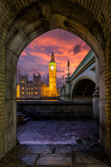 Fototapete - Big Ben bei Sonnenuntergang, London, Großbritannien