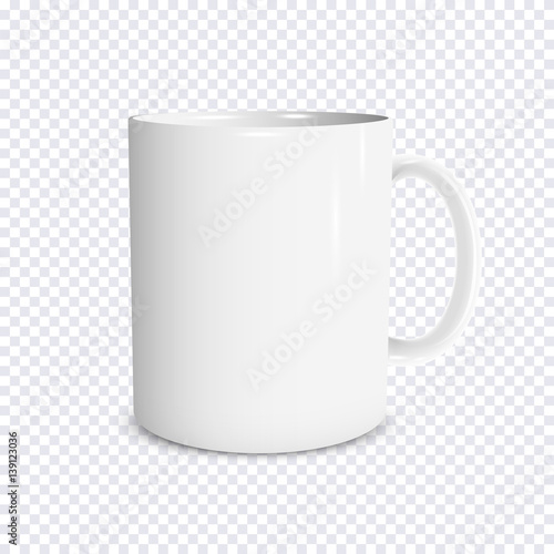 Fotografie, Obraz Realistic white cup isolated on transparent background