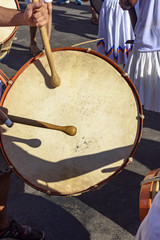 Sticker - Drums being played during samba performance at Rio de Janeiro carnival