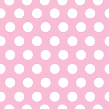Seamless Pink Polka Dot Pattern Repeatable Tileable Vector