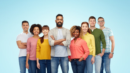 Wall Mural - international group of happy smiling people