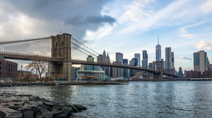 Sticker - Brooklyn Bridge and Manhattan Skyline - New York, USA