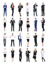 Set Of Business People Isolated On White.